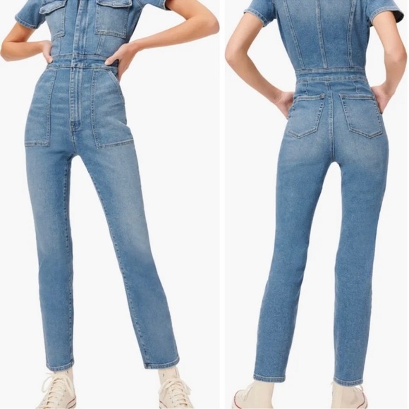 Good American Utility Denim Jumpsuit - Picture 5 of 11